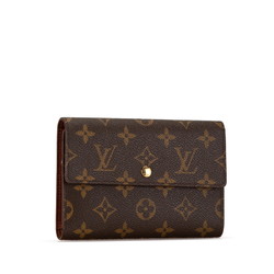 Louis Vuitton Monogram Portefeuille International Long Wallet M61217 Brown PVC Leather Women's LOUIS VUITTON