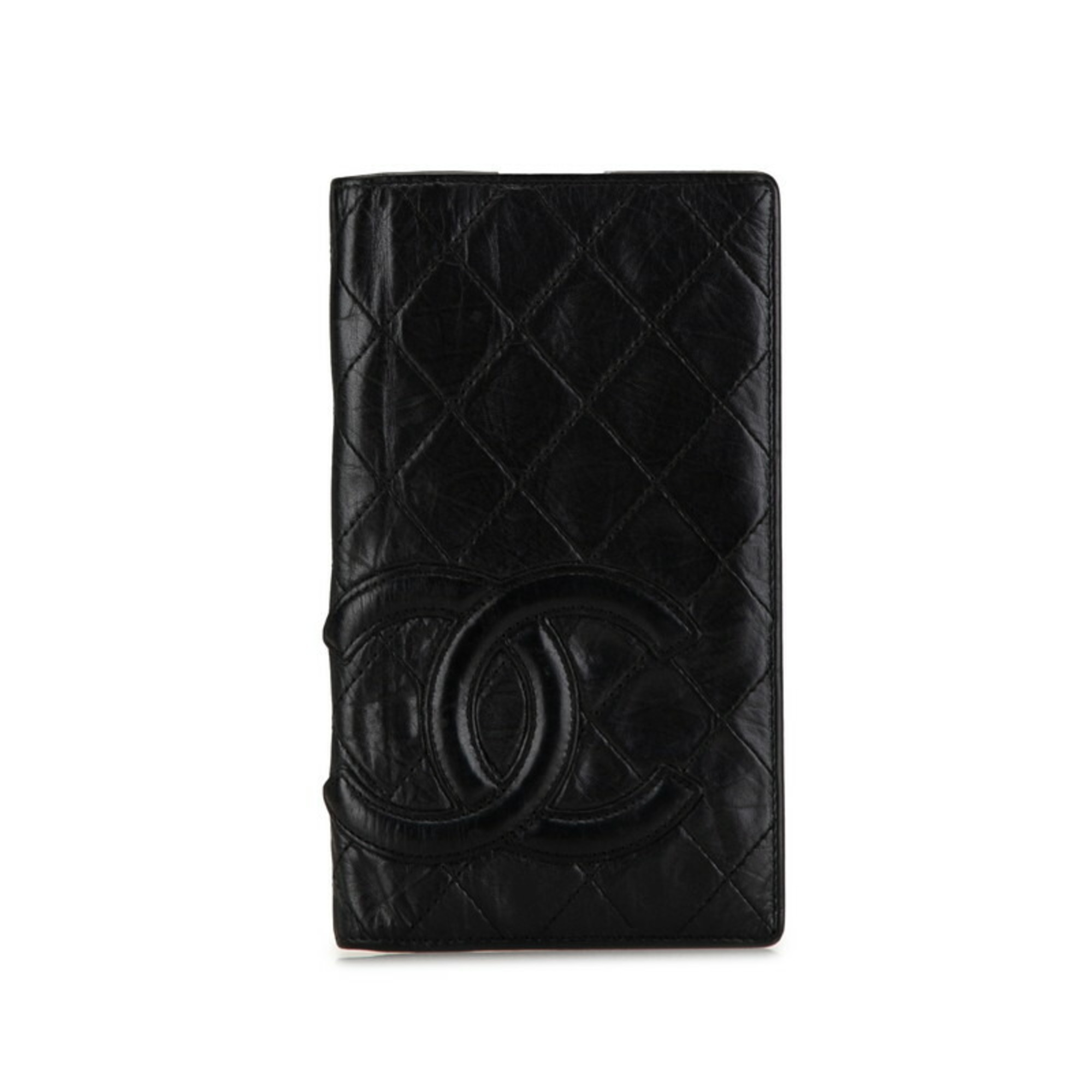 Chanel Matelasse Coco Mark Long Wallet Bi-fold Black Lambskin Women's CHANEL