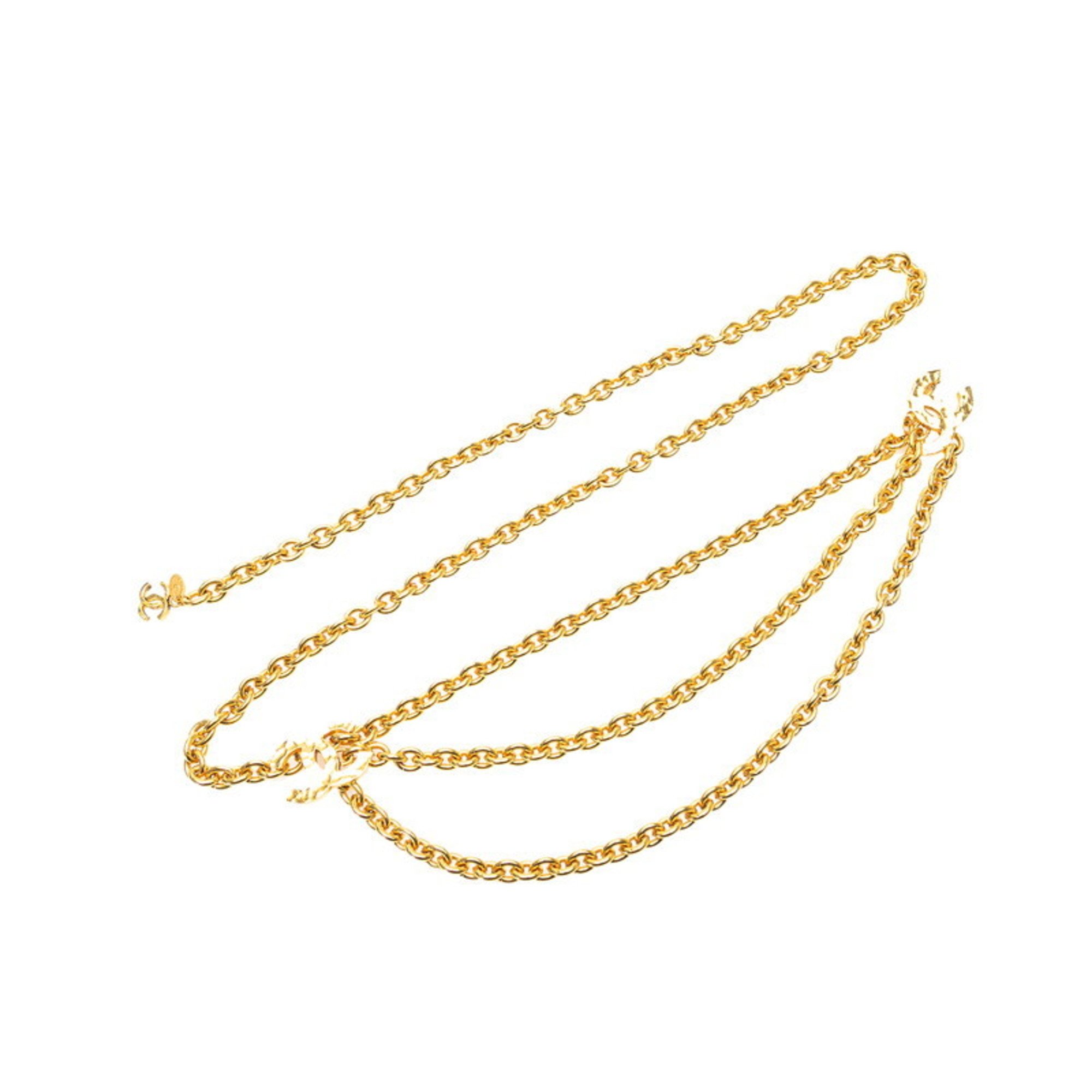 Chanel Coco Mark Chain Belt Gold Plated Women's CHANEL