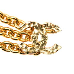 Chanel Coco Mark Chain Belt Gold Plated Women's CHANEL