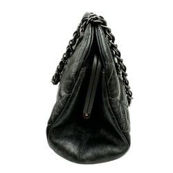 CHANEL Coco Mark Mademoiselle Chain Tote Bag Calfskin Dark Gray 16 Series Women's