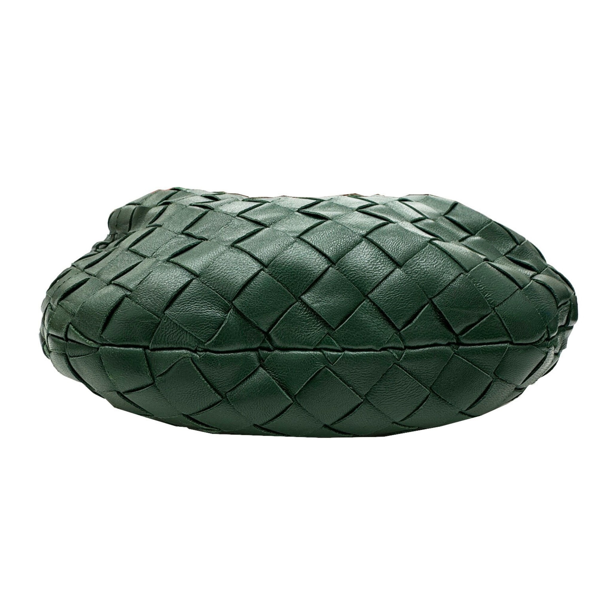 BOTTEGA VENETA Jody Handbag, Lambsun Calfskin, 651876, Intrecciato, Dark Green, Women's