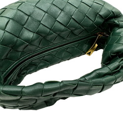 BOTTEGA VENETA Jody Handbag, Lambsun Calfskin, 651876, Intrecciato, Dark Green, Women's