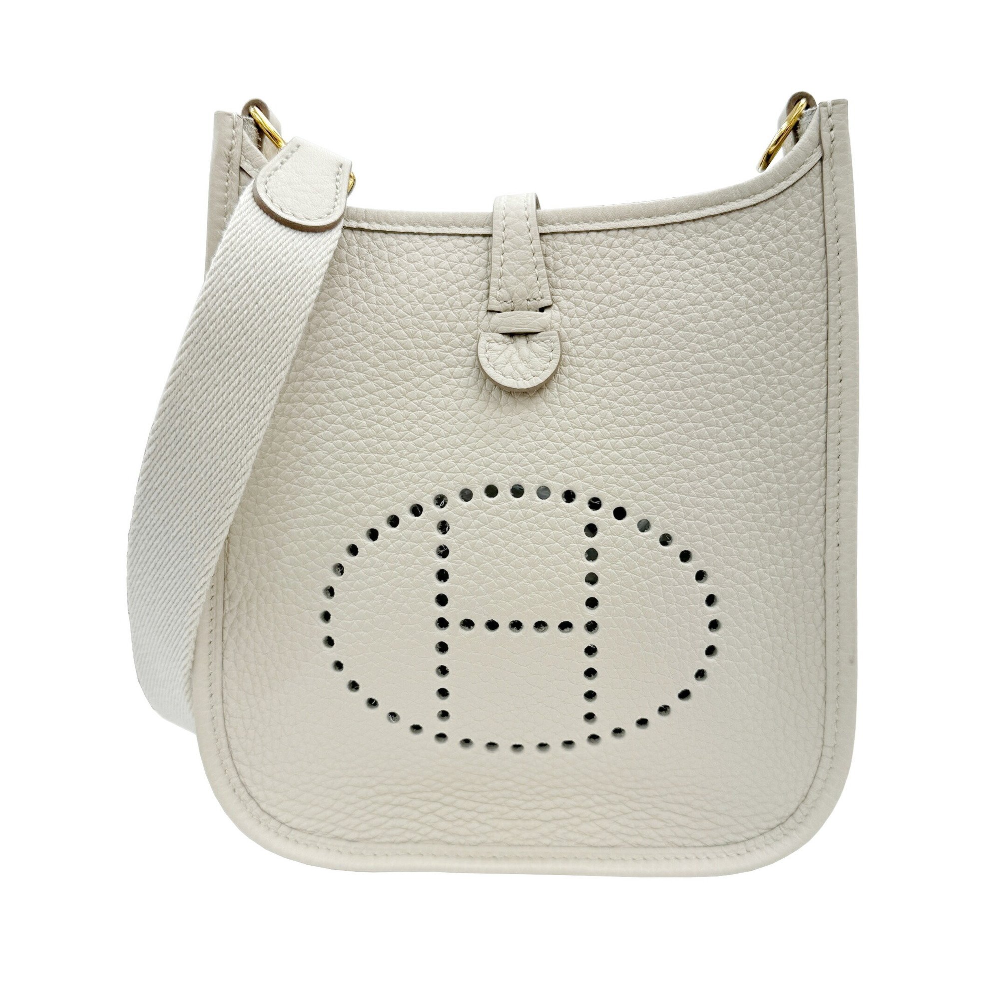 HERMES Evelyn TPM Taurillon Clemence Beton U Stamp Ivory Women's