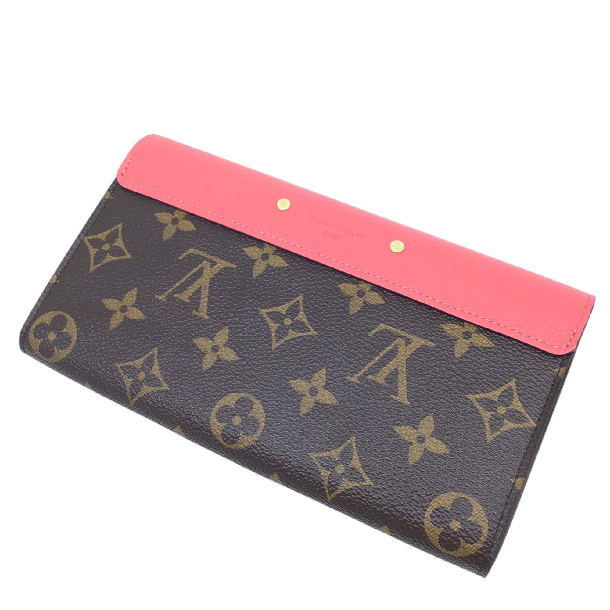 LOUIS VUITTON Louis Vuitton Monogram Portefeuille Pallas Pink M58417 SN0165 Long Wallet Leather Goods Women's Men's