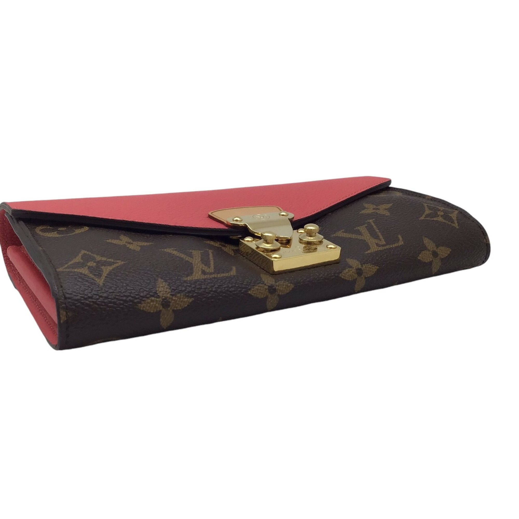 LOUIS VUITTON Louis Vuitton Monogram Portefeuille Pallas Pink M58417 SN0165 Long Wallet Leather Goods Women's Men's