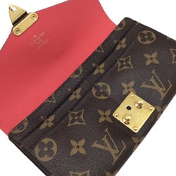 LOUIS VUITTON Louis Vuitton Monogram Portefeuille Pallas Pink M58417 SN0165 Long Wallet Leather Goods Women's Men's