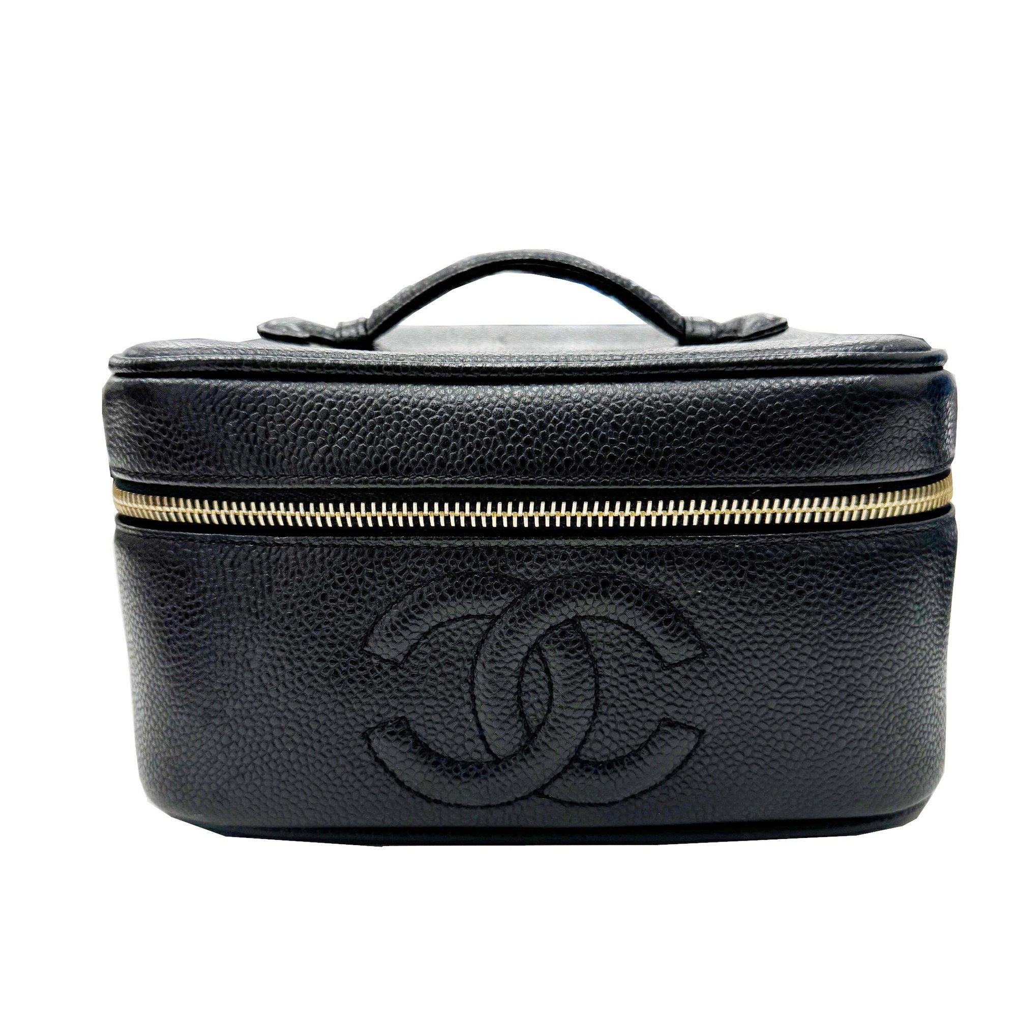 CHANEL Coco Mark Horizontal Vanity Bag, Cabiasun, Black, No. 3, Women's