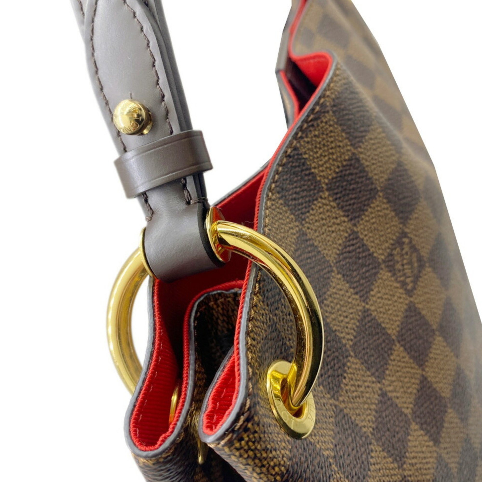 LOUIS VUITTON Louis Vuitton Damier Graceful PM N44044 RI2149 Ebene Bag Shoulder Handbag Checkered Pattern Women's