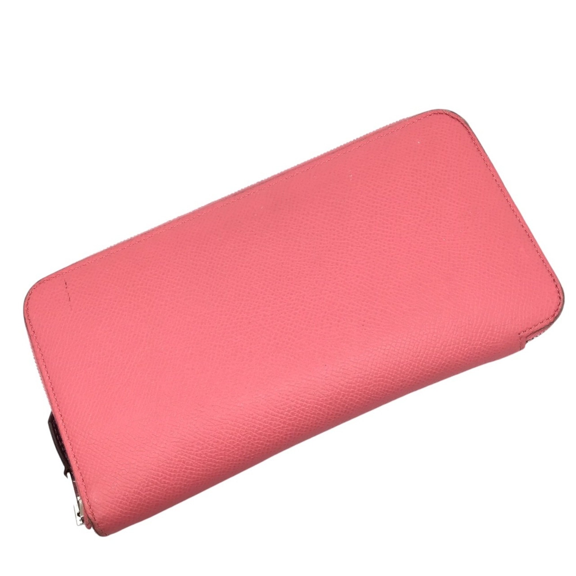 HERMES Azap Long Silk In Epson Rose Azalee D Stamp 2019 Leather Goods Wallet Zippy Pink Women Men