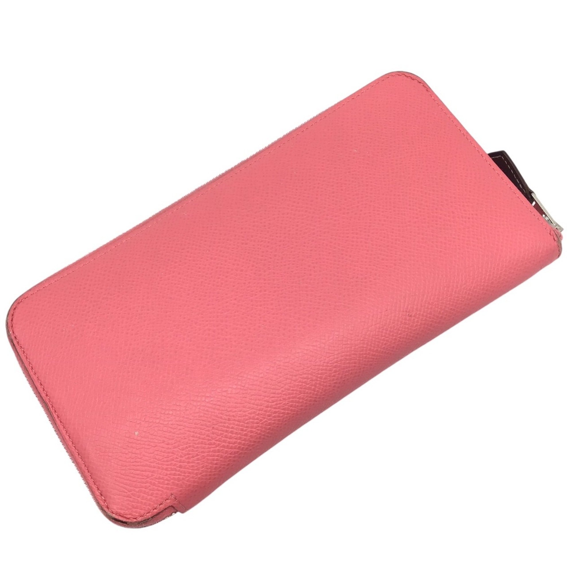 HERMES Azap Long Silk In Epson Rose Azalee D Stamp 2019 Leather Goods Wallet Zippy Pink Women Men