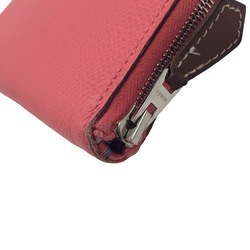 HERMES Azap Long Silk In Epson Rose Azalee D Stamp 2019 Leather Goods Wallet Zippy Pink Women Men