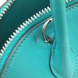 HERMES Hermes Bolide 27 Swift Blue Paon X Stamp 2016 Shoulder Bag Handbag Leather Green Women Men