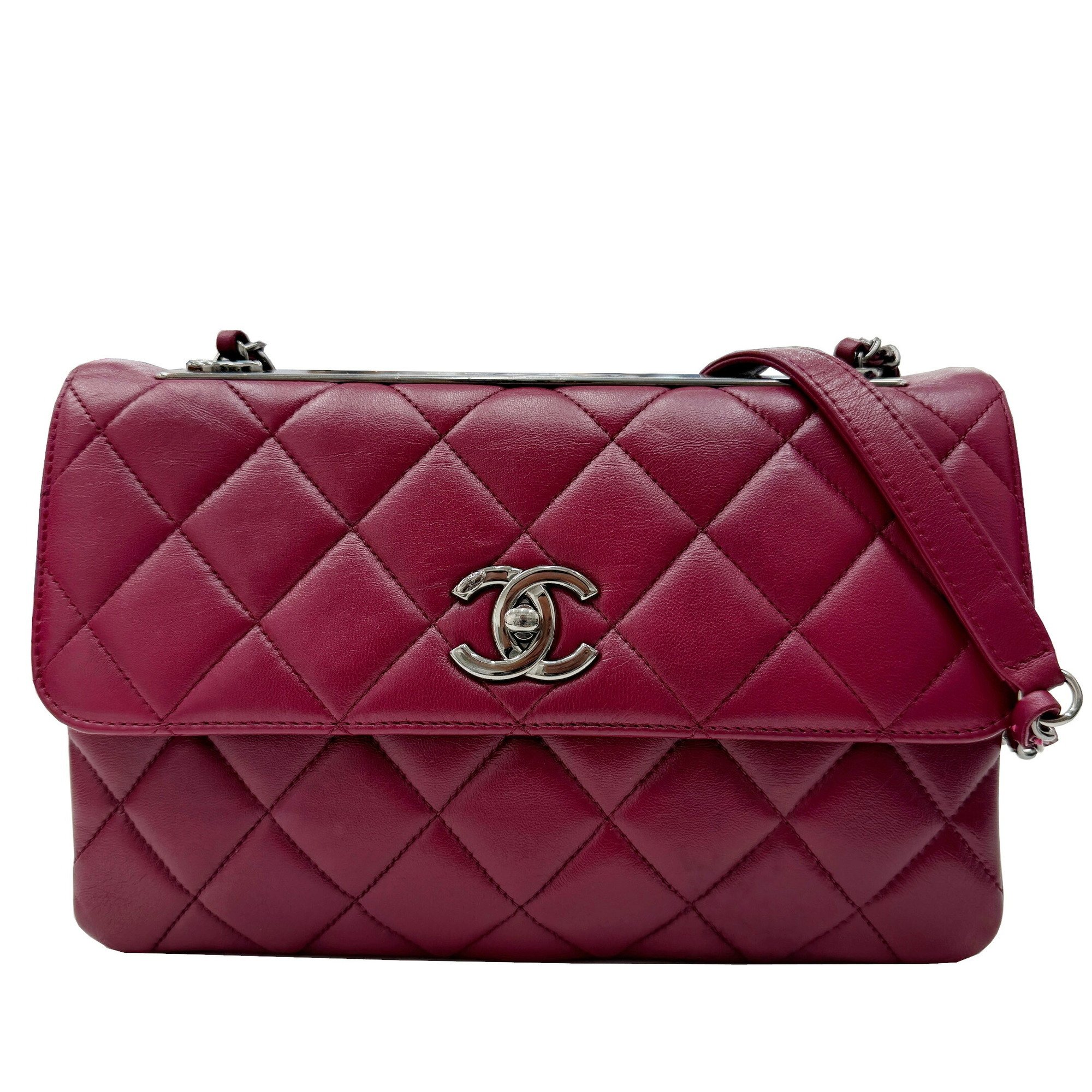 CHANEL Chanel Matelasse Chain Shoulder Bag Ramsun Wine Red 24 Series Women's