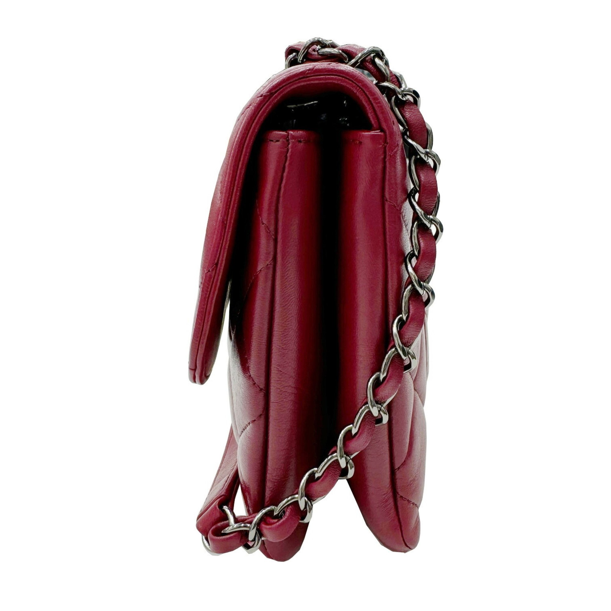 CHANEL Chanel Matelasse Chain Shoulder Bag Ramsun Wine Red 24 Series Women's