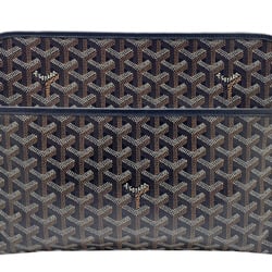 GOYARD Goyard Jouvance MM Dinhambas Calfskin Black Brown Pouch Clutch Bag