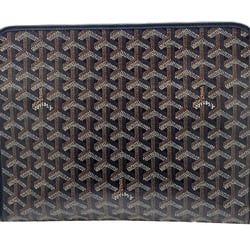 GOYARD Goyard Jouvance MM Dinhambas Calfskin Black Brown Pouch Clutch Bag