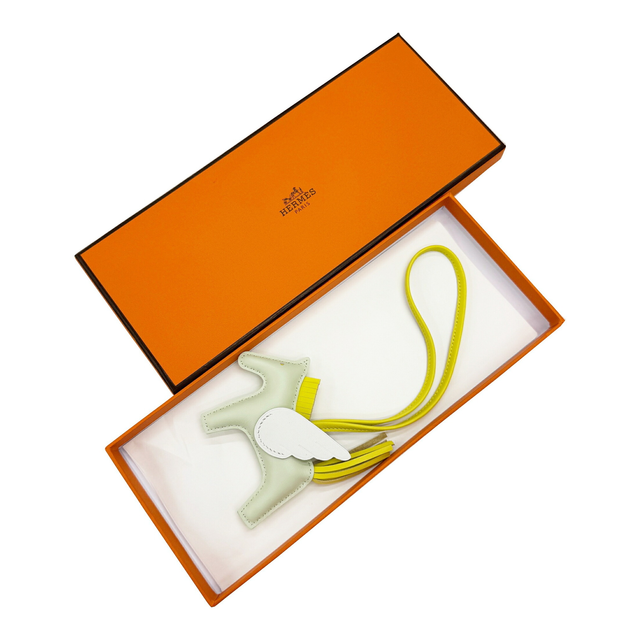 Hermes Rodeo Pegasus PM B stamp 2023 Anjou Milo Swift Vert Fizz Lime White Bag Charm Leather Women's Men's