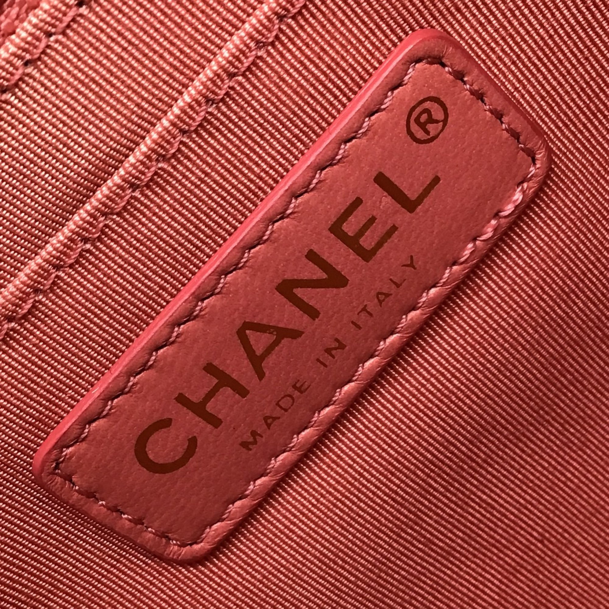 CHANEL Chanel Matelasse Valentine Leather Pink Chain Shoulder Bag CC Charm Handbag Women's