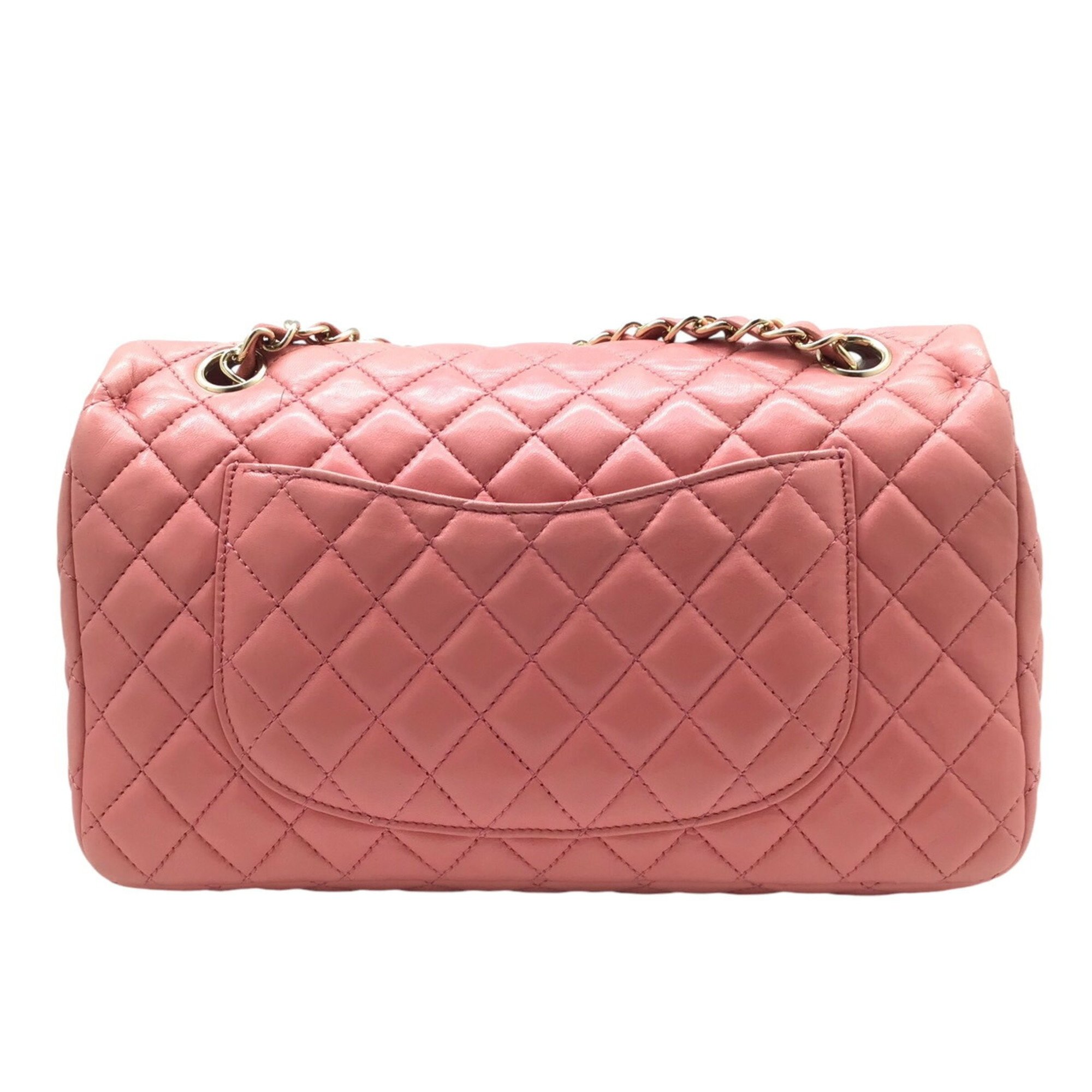 CHANEL Chanel Matelasse Valentine Leather Pink Chain Shoulder Bag CC Charm Handbag Women's