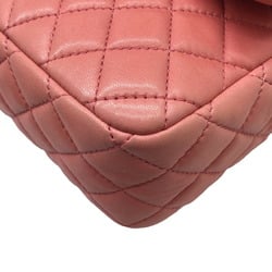 CHANEL Chanel Matelasse Valentine Leather Pink Chain Shoulder Bag CC Charm Handbag Women's