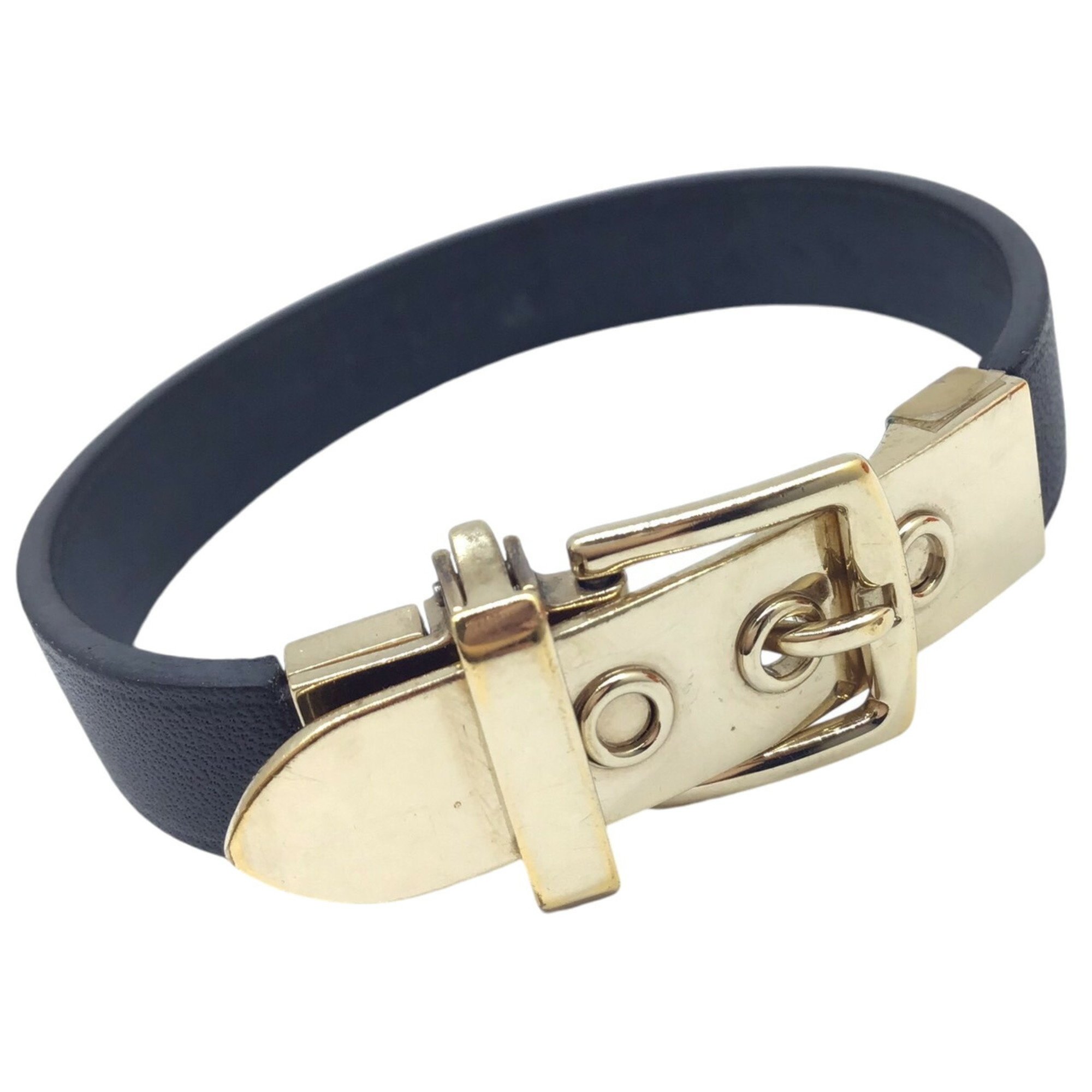 HERMES Hermes Belt Motif Bracelet Leather Black S Size Accessory Fashion Women's