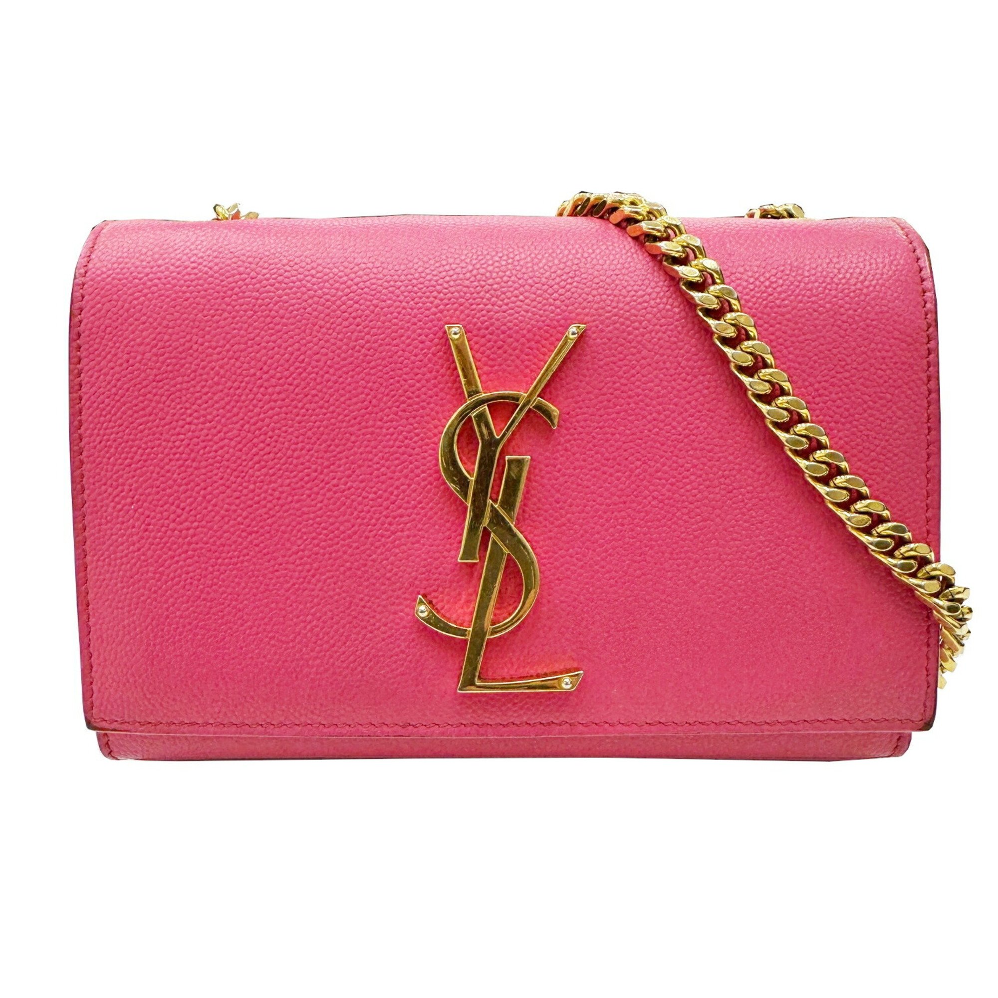 Yves Saint Laurent SAINT LAURENT PARIS Saint Laurent Kate Chain Shoulder Bag 354120 Pink Leather Women's