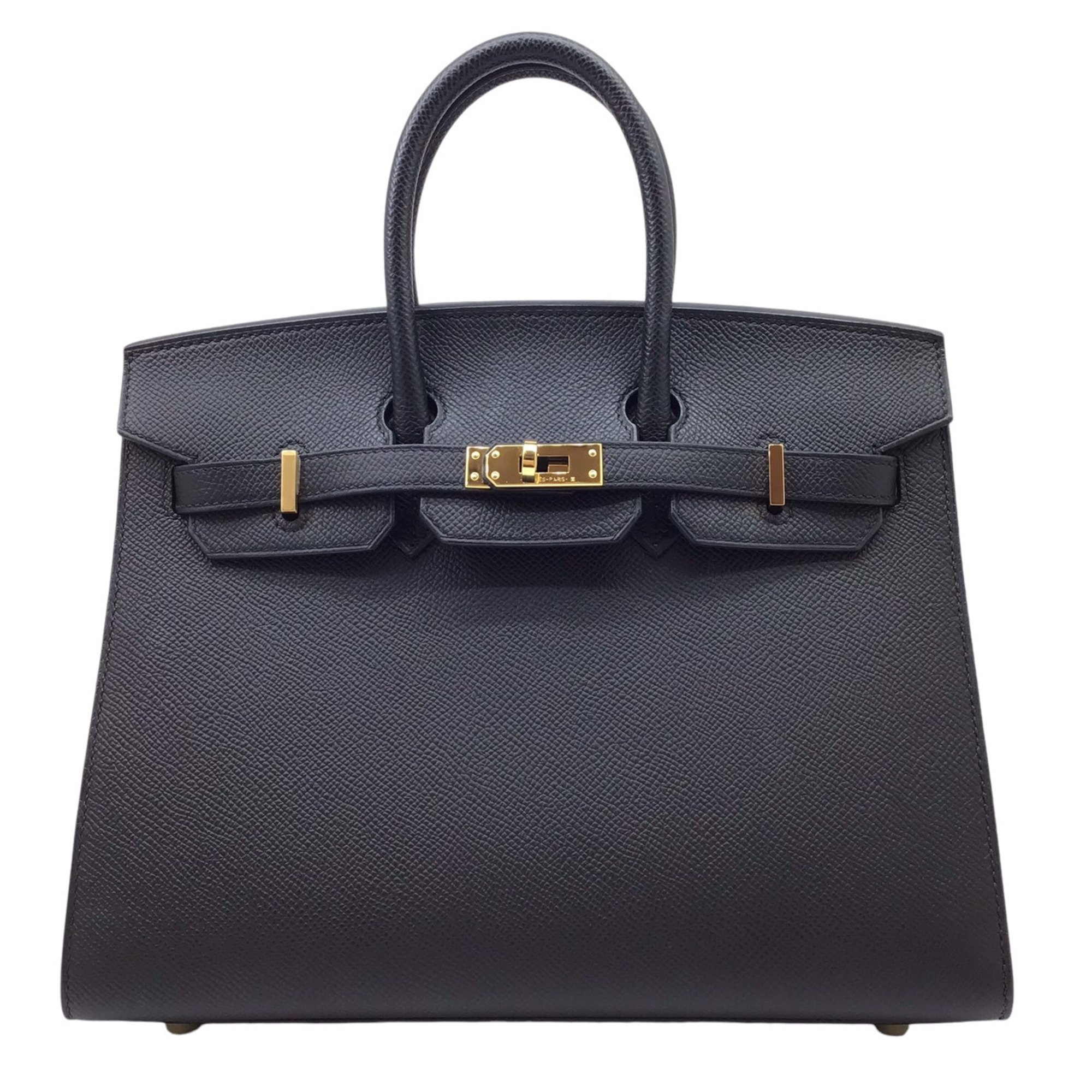 HERMES Hermes Burn Serie 25 Black Epson U Stamp 2022 Birkin25 Outer Stitching Handbag Bag Leather Women Men