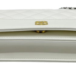 CHANEL Gabrielle Do Chain Wallet Leather White A84389 Shoulder 27 Series Women's