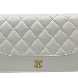 CHANEL Gabrielle Do Chain Wallet Leather White A84389 Shoulder 27 Series Women's