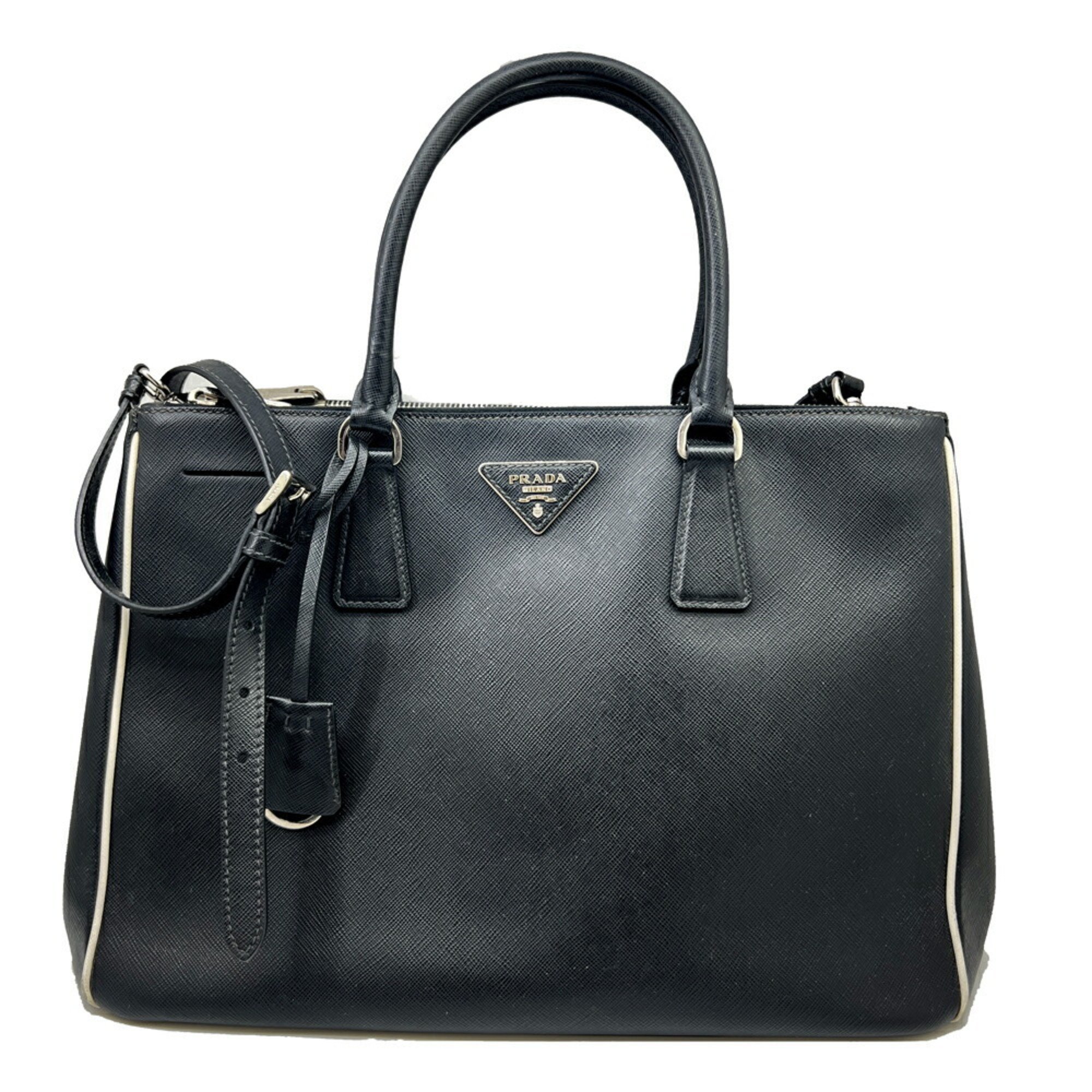 PRADA Prada Saffiano 2-Way Tote Leather Black Bag 1BA274 for Men and Women