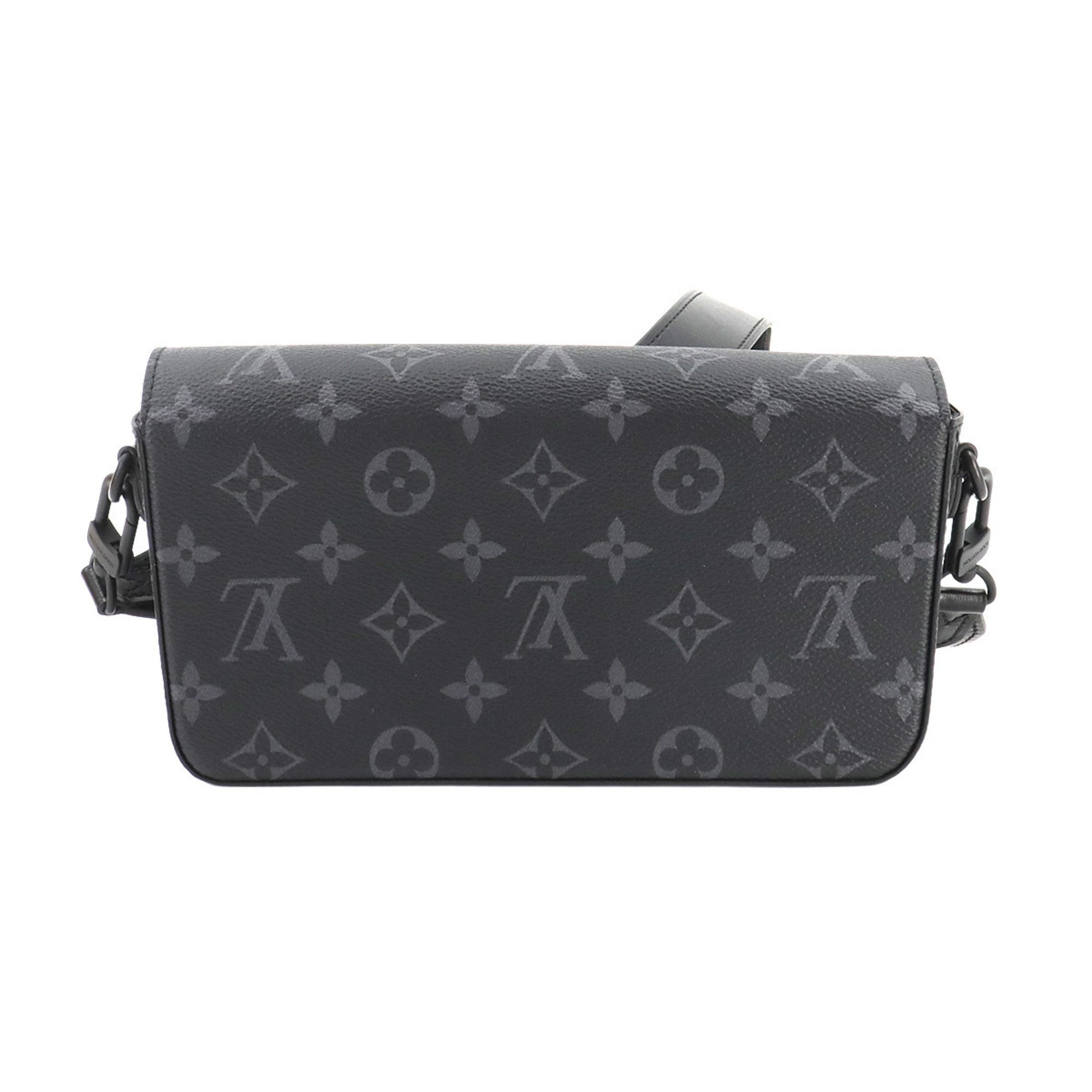 Louis Vuitton LOUIS VUITTON Monogram Eclipse Montsouris Wearable Wallet Shoulder Bag Leather Black M83567 RFID