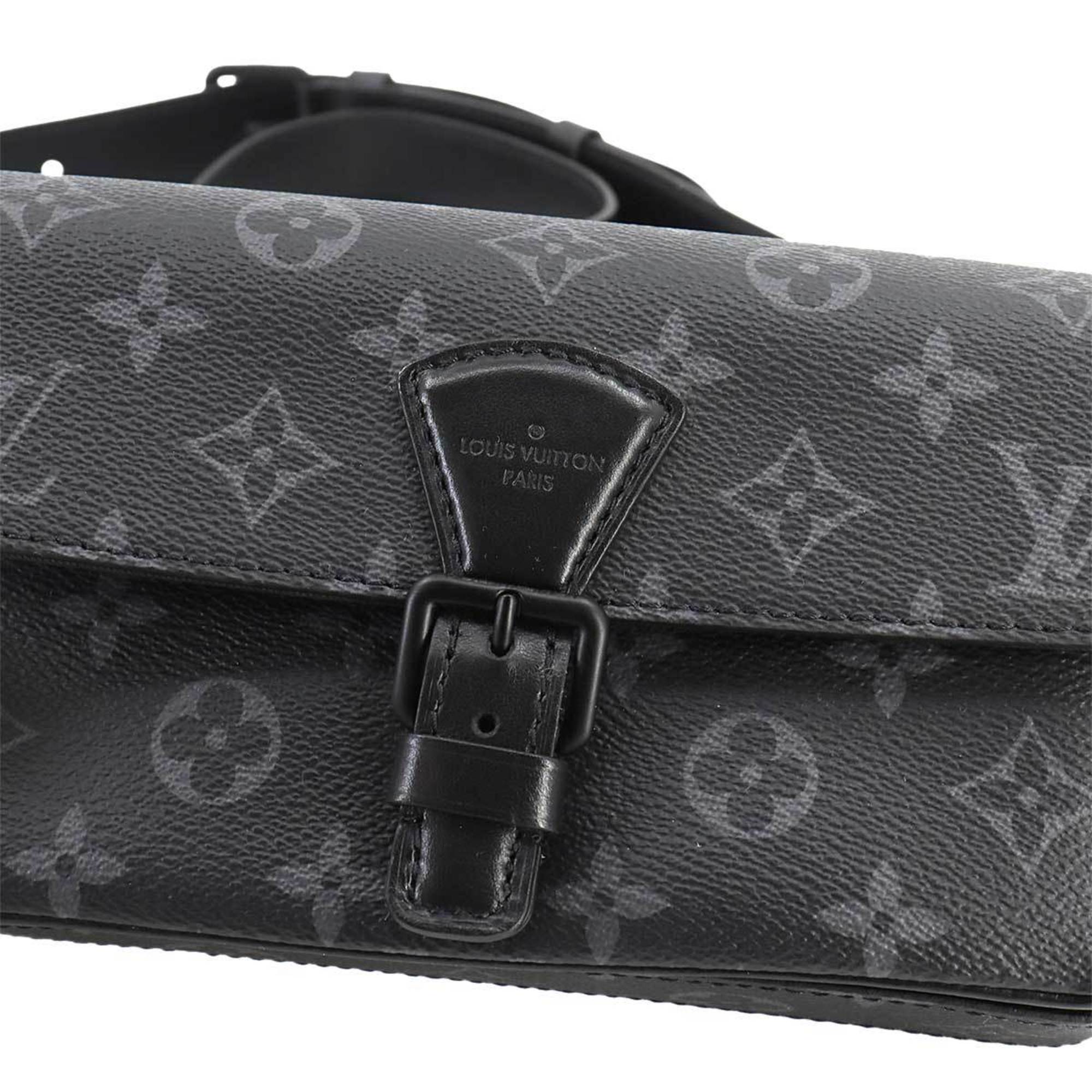 Louis Vuitton LOUIS VUITTON Monogram Eclipse Montsouris Wearable Wallet Shoulder Bag Leather Black M83567 RFID