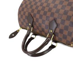 Louis Vuitton Damier Speedy 30 Handbag Ebene N41531 Brown Gold Hardware