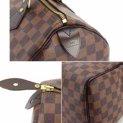 Louis Vuitton Damier Speedy 30 Handbag Ebene N41531 Brown Gold Hardware