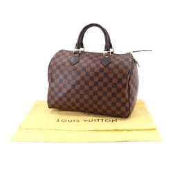 Louis Vuitton Damier Speedy 30 Handbag Ebene N41531 Brown Gold Hardware