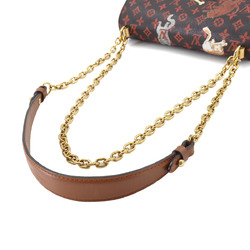 Louis Vuitton LOUIS VUITTON Monogram Catgram Sac Twist MM Chain Shoulder Bag Leather Maroon M44408 RFID