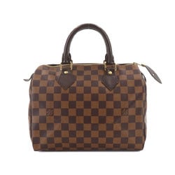 Louis Vuitton Damier Speedy 25 Handbag Ebene Brown N41532 Gold Hardware