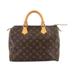 Louis Vuitton Monogram Speedy 30 Handbag Brown M41526 Gold Hardware