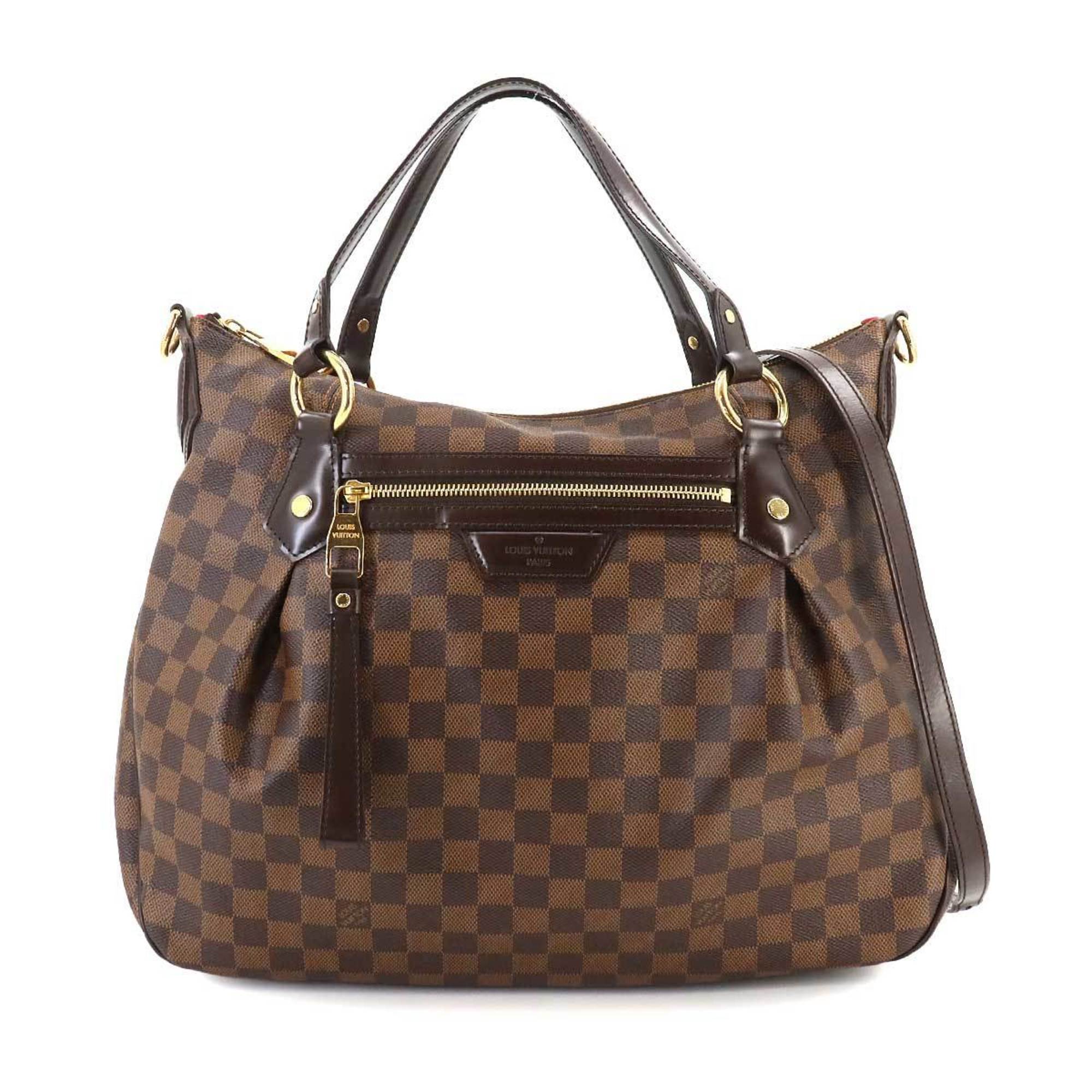 Louis Vuitton Damier Evora MM 2way Hand Shoulder Bag Ebene N41131 Gold Hardware