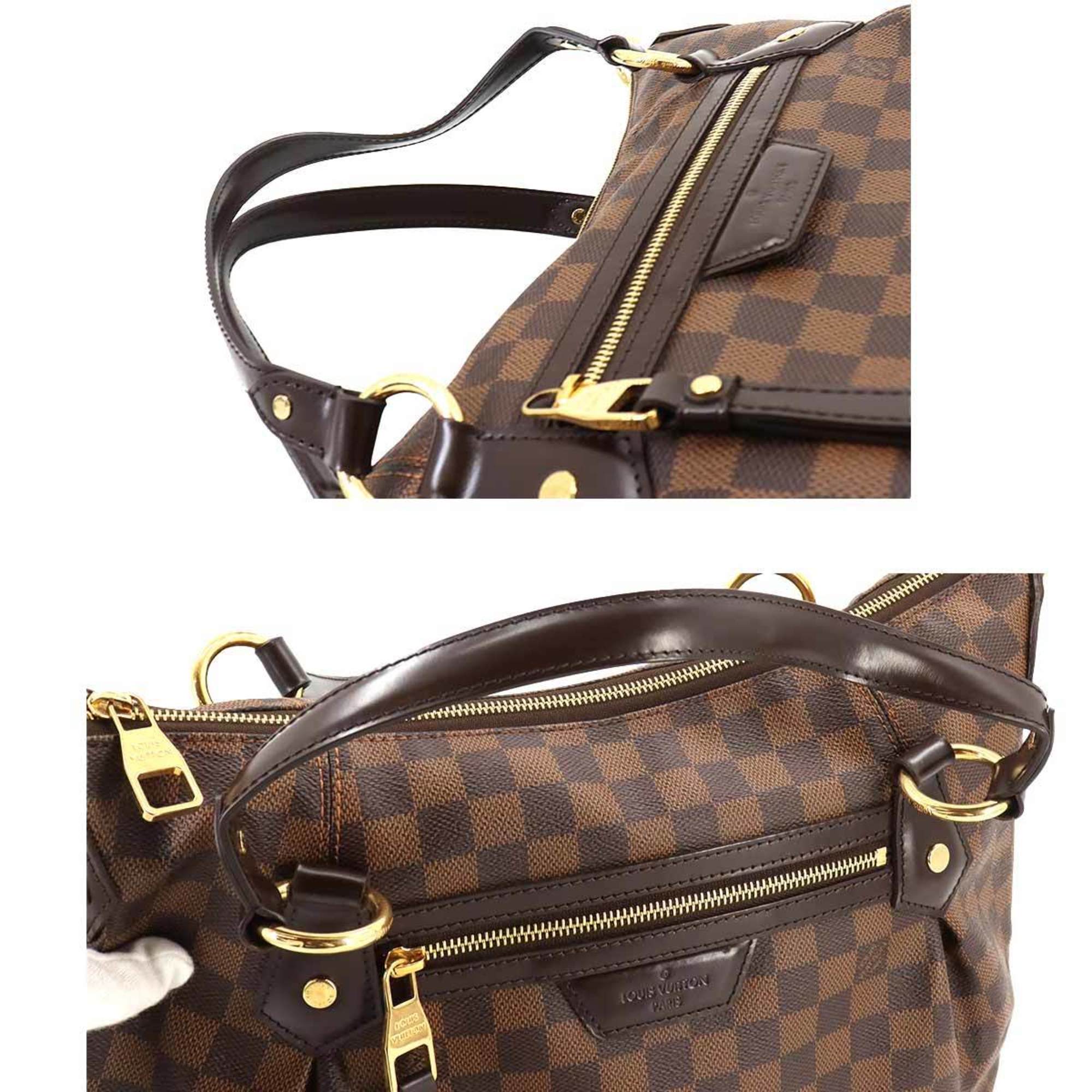 Louis Vuitton Damier Evora MM 2way Hand Shoulder Bag Ebene N41131 Gold Hardware