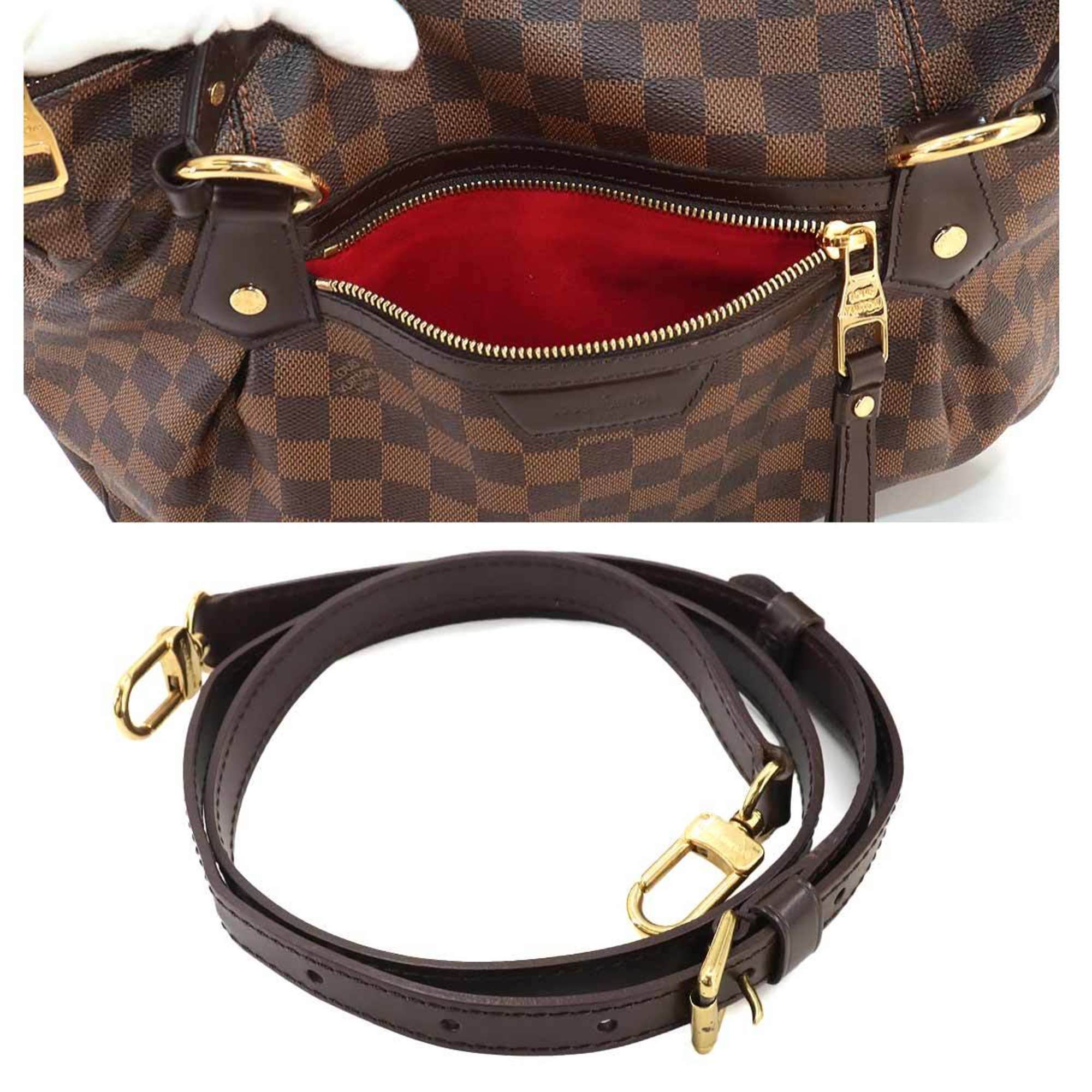 Louis Vuitton Damier Evora MM 2way Hand Shoulder Bag Ebene N41131 Gold Hardware