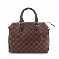 Louis Vuitton Damier Speedy 25 Handbag Ebene Brown N41365 RFID Gold Hardware