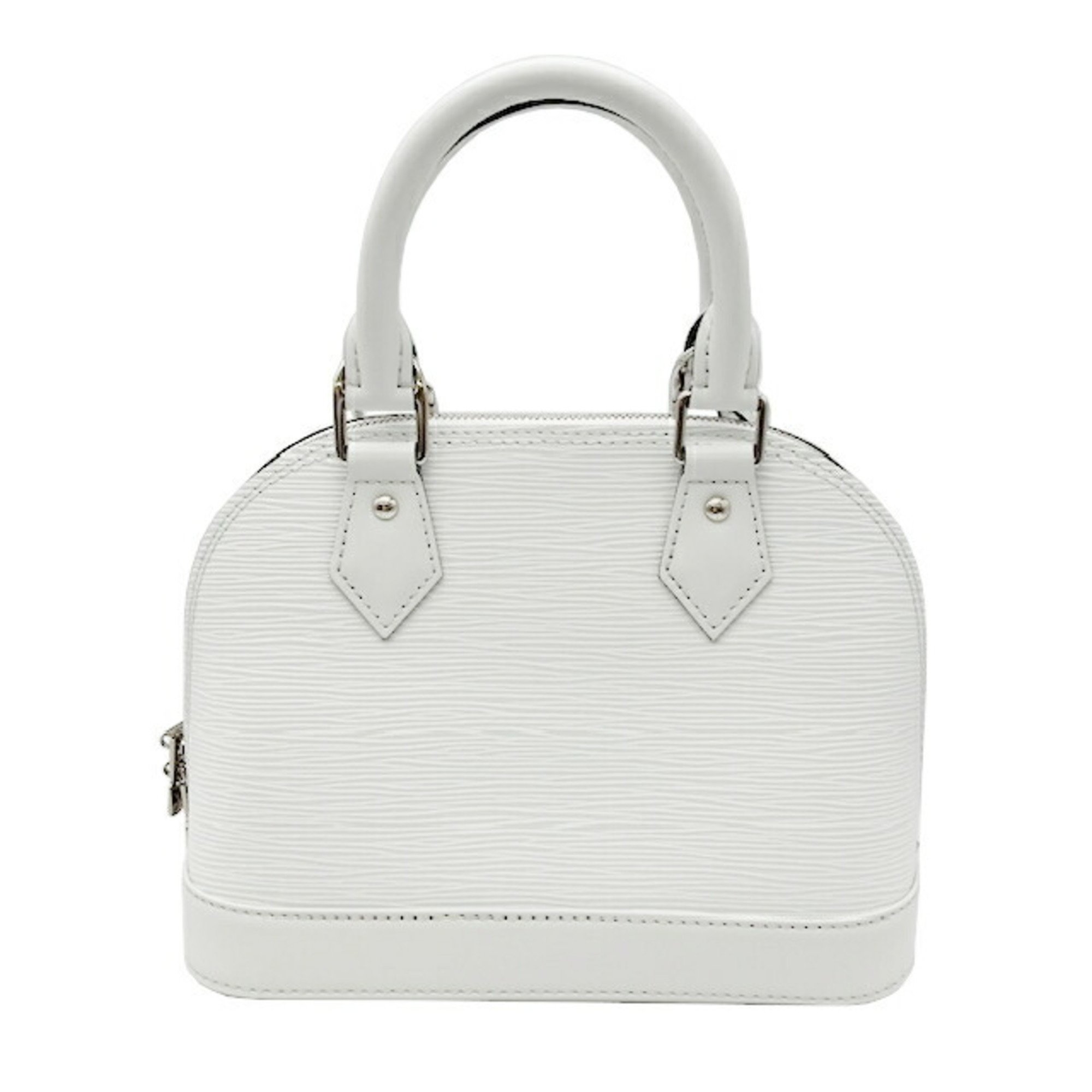 LOUIS VUITTON Alma BB M11381 RFID Epi Bron 2way Shoulder Handbag Leather White Women's