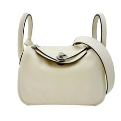 Hermes Lindy Verso Swift Nata Sesame B Stamp 2way Ivory MINI Handbag Shoulder Bag Women's