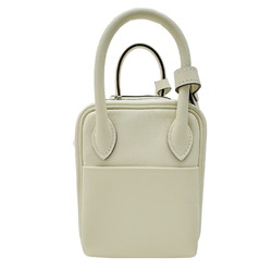 Hermes Lindy Verso Swift Nata Sesame B Stamp 2way Ivory MINI Handbag Shoulder Bag Women's