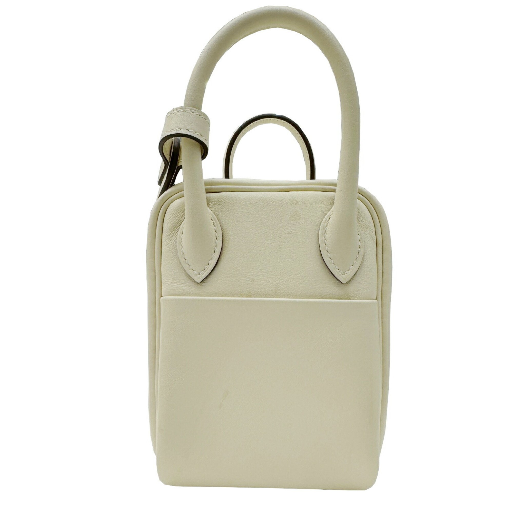 Hermes Lindy Verso Swift Nata Sesame B Stamp 2way Ivory MINI Handbag Shoulder Bag Women's