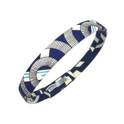 HERMES Mistinguett Hairband Headband Blue Accessory Circular Soft Women Men