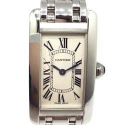 Cartier Tank America SM W260119L1 K18WG Quartz Wristwatch Rectangular Watch Battery Operated Roman Numerals Fashion for Women