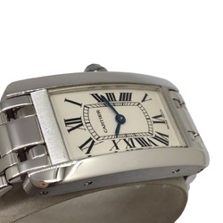 Cartier Tank America SM W260119L1 K18WG Quartz Wristwatch Rectangular Watch Battery Operated Roman Numerals Fashion for Women